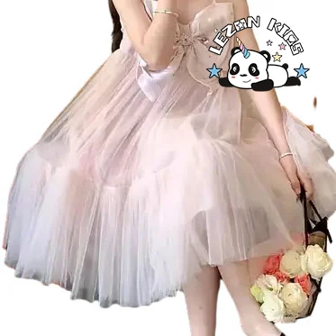 LEZONKIDS - High Quality summer children party frock big bow children frock design for 2 to 6 years old girls